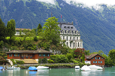 Seeburg Castle on Lake Brienz, Bernese Oberland, Iseltwald, Switzerland