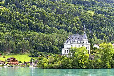 Seeburg Castle on Lake Brienz, Bernese Oberland, Iseltwald, Switzerland