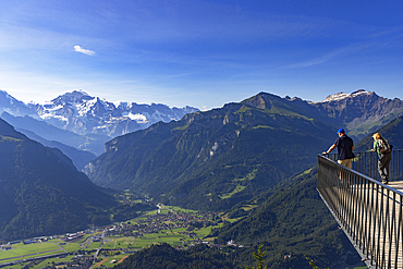 View of Jungfrau mountain from Harder Kulm, Interlaken, Jungfrau Region, Bernese Oberland, Switzerland