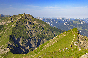 View of Fromberghorn mountain from Niesen mountain, Canton of Bern, Switzerland