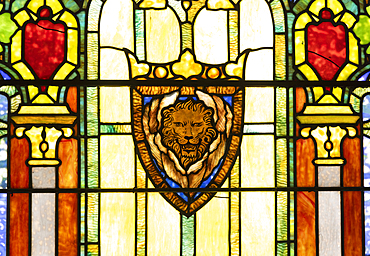 Stained glass window in Nitori Museum of Art, Otaru, Hokkaido, Japan