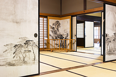 Interior of Kawarada-ke Samurai House on Samurai Residence Street, Kakunodate, Akita, Japan