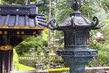 Stone lantern of Mausoleum of Iemitsu at Rinnoji Temple (UNESCO World Heritage Site), Nikko, Tochigi, Japan