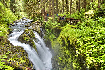 Sol Duc Falls, Olympic National Park, UNESCO World Heritage Site, Washington, United States of America, North America