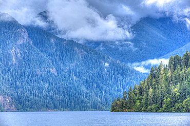 Cresent Lake, Aurora Ridge in the background, Olympic National Park, UNESCO World Heritage Site, Washington, United States of America, North America