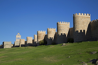 City Wall, originally built in the 12th century, Avila, UNESCO World Heritage Site, Castile and Leon, Spain, Europe