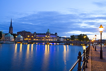 Evening, Waterfront, Gamla Stan on left, Stockholm, Sweden, Scandinavia, Europe