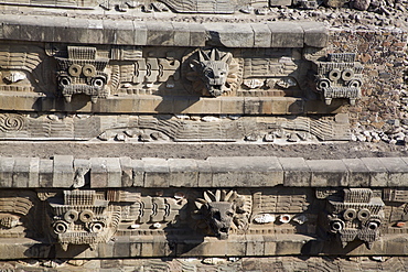 Temple of the Feathered Serpent (Quetzacoatl), Teotihuacan Archaeological Zone, UNESCO World Heritage Site, State of Mexico, Mexico, North America