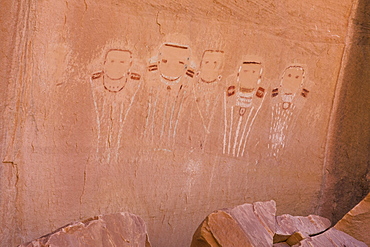 Five Faces Pictograph, Canyonlands National Park, Utah, United States of America, North America