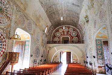 Interior, Ex-Convent of Santo Domingo, founded in 1646, Uayma, Yucatan, Mexico, North America