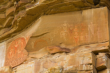 Rainbow Pictograph Panel, Ferron Box, near Ferron, Utah, United States of America, North America