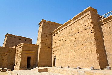 The First Pylon, Temple of Isis, UNESCO World Heritage Site, Philae Island, Aswan, Nubia, Egypt, North Africa, Africa