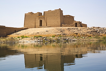 Water Reflection, Temple of Mandulis, Kalabsha, UNESCO World Heritage Site, near Aswan, Nubia, Egypt, North Africa, Africa