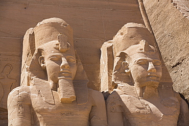 Ramses II statues, Ramses II Temple, UNESCO World Heritage Site, Abu Simbel, Nubia, Egypt, North Africa, Africa