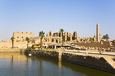 Sacred Lake, Karnak Temple Complex, UNESCO World Heritage Site, Luxor, Thebes, Egypt, North Africa, Africa