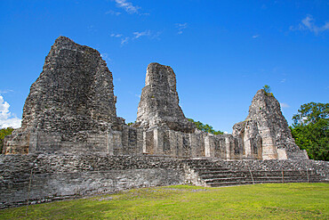 Mayan Ruins, Structure 1, Xpujil Archaeological Zone, Rio Bec Style, near Xpujil, Campeche State, Mexico, North America