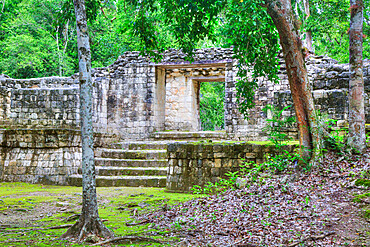 Portal, Structure IV-B, Balamku Archaeological Zone, Mayan Ruins, Campeche State, Mexico, North America