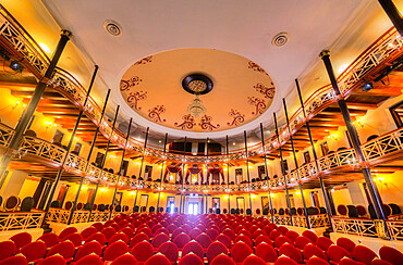 Interior, Francisco de Paula Toro Theater, 1834, Old Town, UNESCO World Heritage Site, San Francisco de Campeche, State of Campeche, Mexico, North America