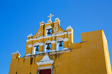 Bell Tower, Iglesia de el Dulce Nombre de Jesus, Old Town, UNESCO World Heritage Site, San Francisco de Campeche, State of Campeche, Mexico, North America