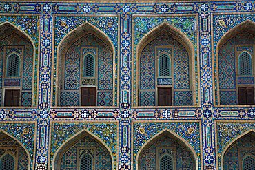 Exterior Rooms, Tilla-Kari Madrassah (Completed 1660), Registan Square, Samarkand, Uzbekistan