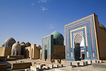 Ulugh Sultan Begim Mausoleum (right), Shah-I-Zinda, Samarkand, Uzbekistan