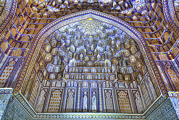 Interior Ceiling, Tuman Oko Mausoleum, Shah-I-Zinda, Samarkand, Uzbekistan