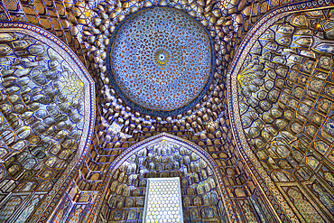 Interior Ceiling, Tuman Oko Mausoleum, Shah-I-Zinda, Samarkand, Uzbekistan