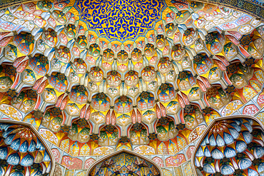 Honey Comb Vaulting (called Muqarnas) on Entrance Iwan, Abdulaziz Khan Madrasah, 1652, Buhkara, Uzbekistan