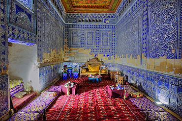 The Emir's Receiving (Reception) Room, Tash Khauli Palace, 1830, Ichon Qala (Itchan Kala), UNESCO World Heritage Site, Khiva, Uzbekistan, Central Asia, Asia