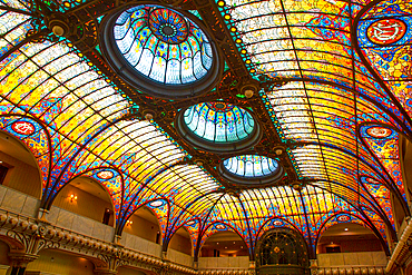 Tiffany Glass Ceiling, Gran Hotel, Mexico City, Mexico, North America