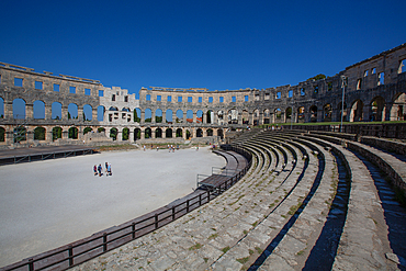 Pula Arena, Roman Amphitheater, constructed between 27 BC and 68 AD, Pula, Croatia, Europe