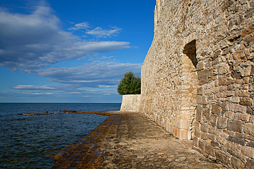 Seaside, City Outer Wall with Doorway, Old Town, Novigrad, Croatia, Europe