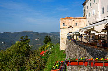 Restaurant, Motovun, Central Istria, Croatia, Europe