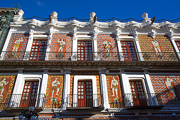 Exterior, Talavera Tile Work, BUAP University Museum, Historic Center, UNESCO World Heritage Site, Puebla, Puebla State, Mexico, North America