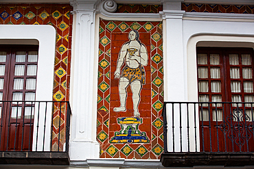 Exterior, Talavera Tile Work, BUAP University Museum, Historic Center, UNESCO World Heritage Site, Puebla, Puebla State, Mexico, North America