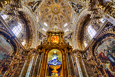 Apse with Cipres, Chapel of the Rosario, 1690, Santo Domingo Church, Historic Center, UNESCO World Heritage Site, Puebla, Puebla State, Mexico, North America