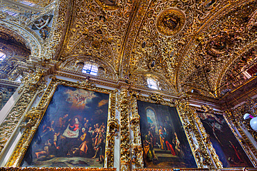 Paintings by Jose Rodriquez Carnero, Chapel of the Rosario, 1690, Santo Domingo Church, Historic Center, UNESCO World Heritage Site, Puebla, Puebla State, Mexico, North America