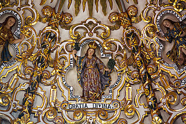 Ceiling Figures, Chapel of the Rosario, 1690, Santo Domingo Church, Historic Center, UNESCO World Heritage Site, Puebla, Puebla State, Mexico, North America