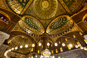 Ceiling, interior, Mosque of Muhammad Ali, 1830, UNESCO World Heritage Site, Citadel, Cairo, Egypt, North Africa, Africa