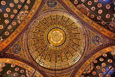 Ceiling, interior, Mosque of Muhammad Ali, 1830, UNESCO World Heritage Site, Citadel, Cairo, Egypt, North Africa, Africa