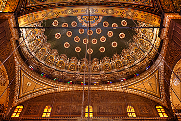 Ceiling, interior, Mosque of Muhammad Ali, 1830, UNESCO World Heritage Site, Citadel, Cairo, Egypt, North Africa, Africa