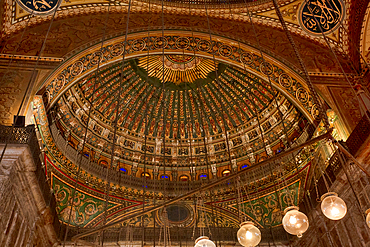 Ceiling, interior, Mosque of Muhammad Ali, 1830, UNESCO World Heritage Site, Citadel, Cairo, Egypt, North Africa, Africa