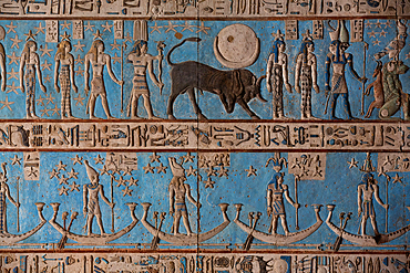 Ceiling Reliefs, Vestibule, Temple of Hathor, Dendera, Qena, Egypt, North Africa, Africa