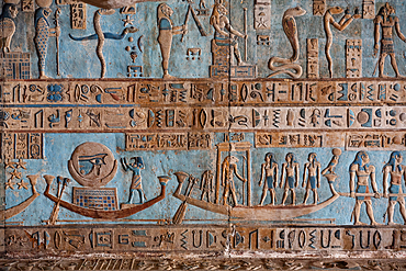 Ceiling Reliefs, Vestibule, Temple of Hathor, Dendera, Qena, Egypt, North Africa, Africa