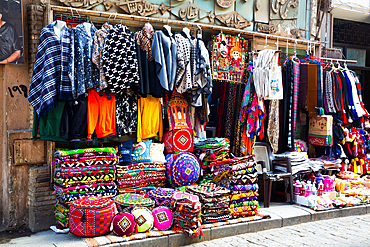 Merchandise for sale, Al-Muizz Street, Historic Cairo, Cairo, Egypt, North Africa, Africa