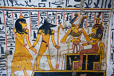 Wall paintings, Tomb of Nebenmaat, TT219, Deir el-Medina Tombs (Worker Tombs), Thebes, UNESCO World Heritage Site, Luxor, Egypt, North Africa, Africa