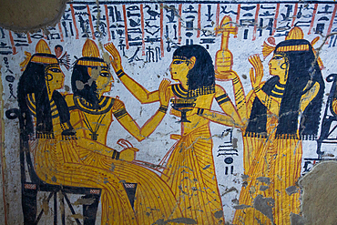 Wall paintings, Tomb of Nebenmaat, TT219, Deir el-Medina Tombs (Worker Tombs), Thebes, UNESCO World Heritage Site, Luxor, Egypt, North Africa, Africa