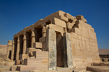 Osiride Portico, Second Court, Ramesseum, Memorial Temple of Pharaoh Ramesses II, 13th century BC, Ancient Thebes, UNESCO World Heritage Site, Luxor, Egypt, North Africa, Africa