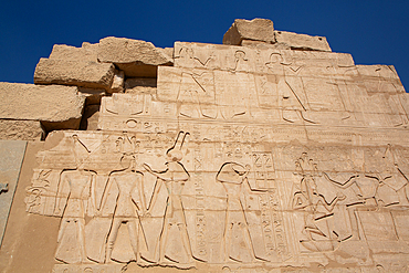 Reliefs, Ramesseum, Memorial Temple of Pharaoh Ramesses II, 13th century BC, Ancient Thebes, UNESCO World Heritage Site, Luxor, Egypt, North Africa, Africa