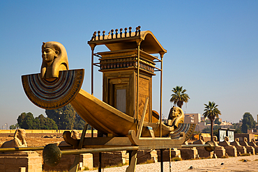 Pharaoh's Boat, Avenue of Sphinxes, UNESCO World Heritage Site, Luxor, Egypt, North Africa, Africa